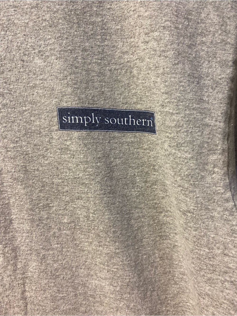 Simply Southern Heather Gray Short Sleeve Tee with Navy Logo - Picture 2 of 6